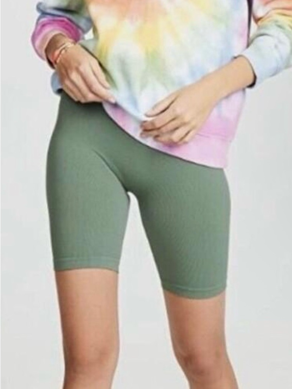 Free People Intimately Seamless Bike Shorts Army Olive Green XS/S NWT